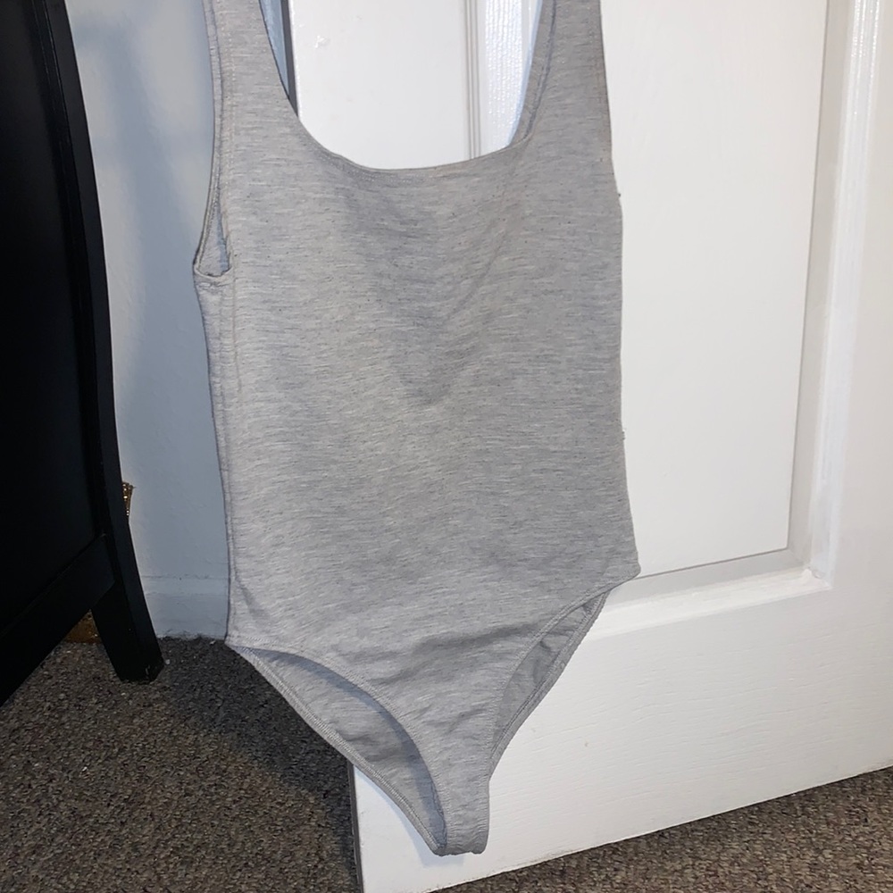 gray bodysuit
